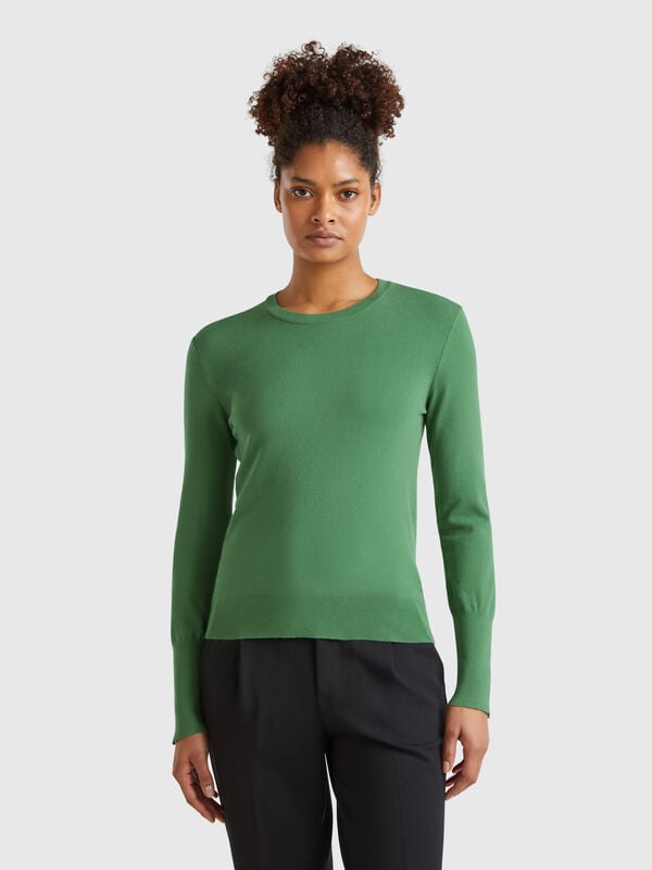 Pull coupe slim en viscose mélangée Femme