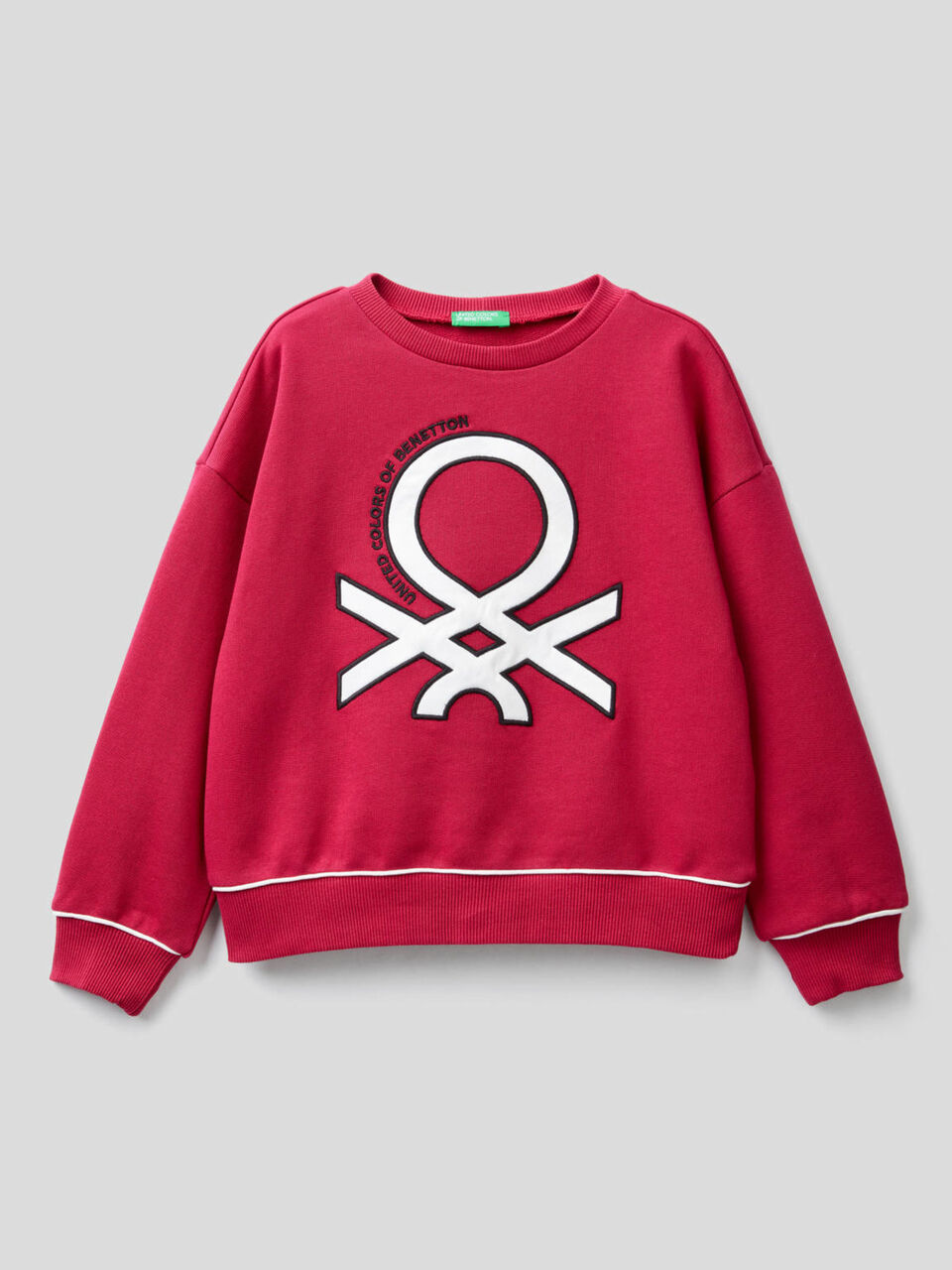 Sweatshirt in 100% Baumwolle mit glänzendem Logo image number 1