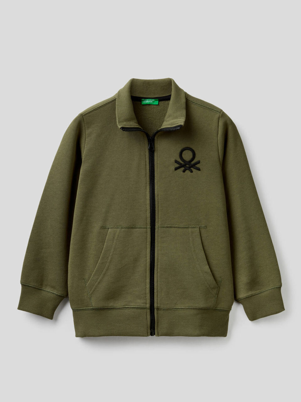 Pure cotton sweatshirt with zipper image number 1