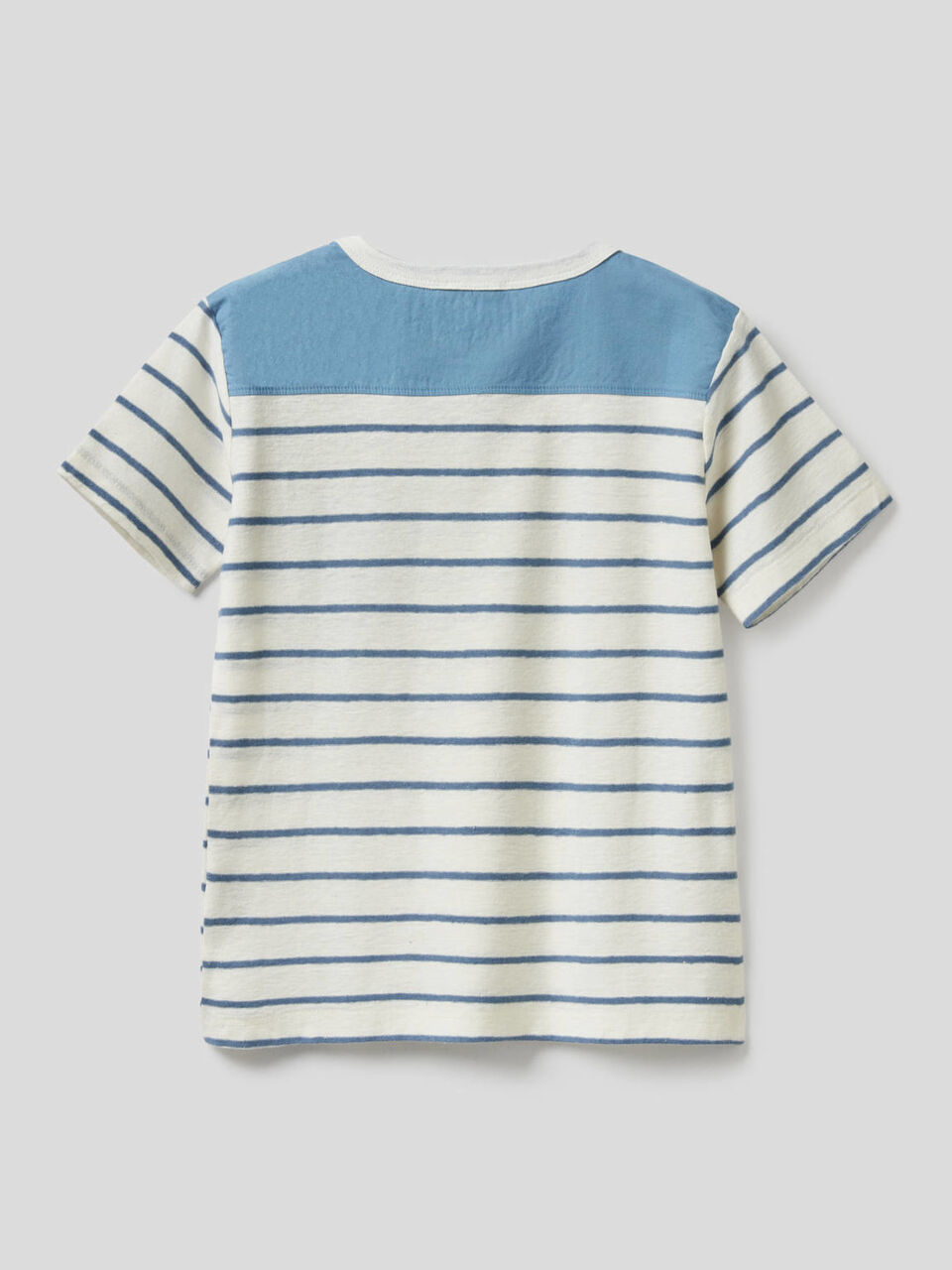 T-Shirt in einer Mischung aus Baumwolle und Leinen mit Streifen image number 2