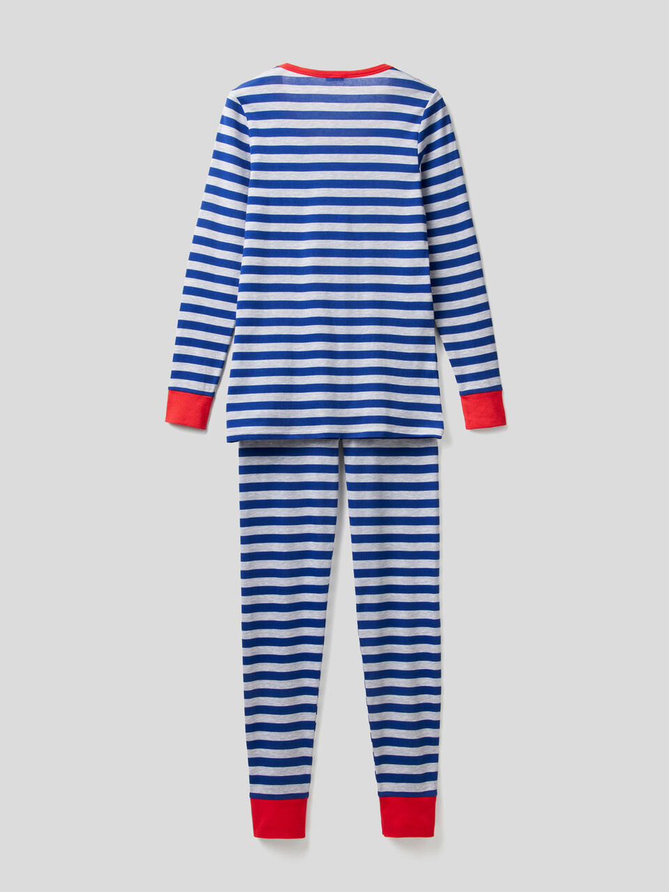 Gestreifter Pyjama aus reiner Baumwolle image number 2