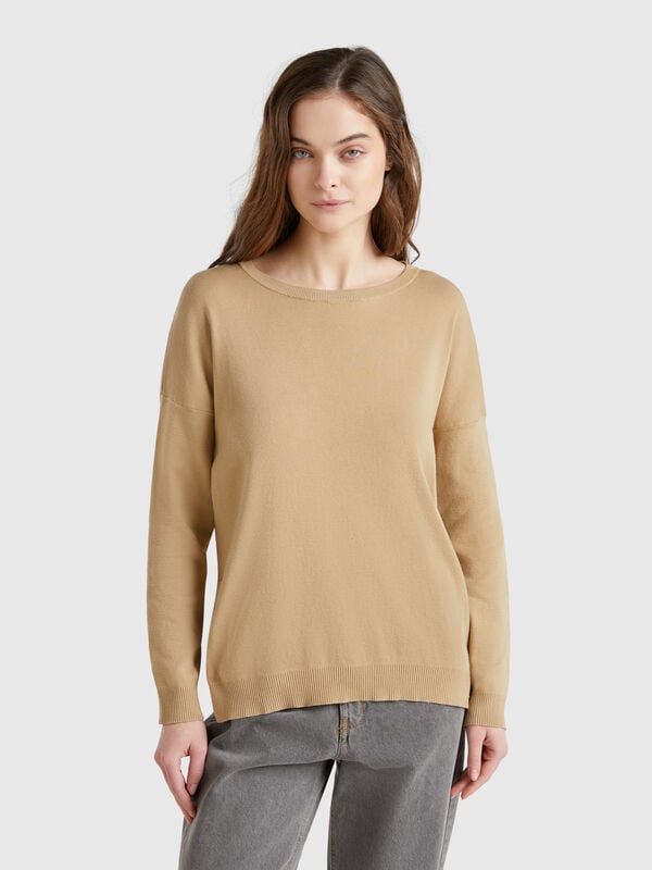 Pull over-fit en coton Femme