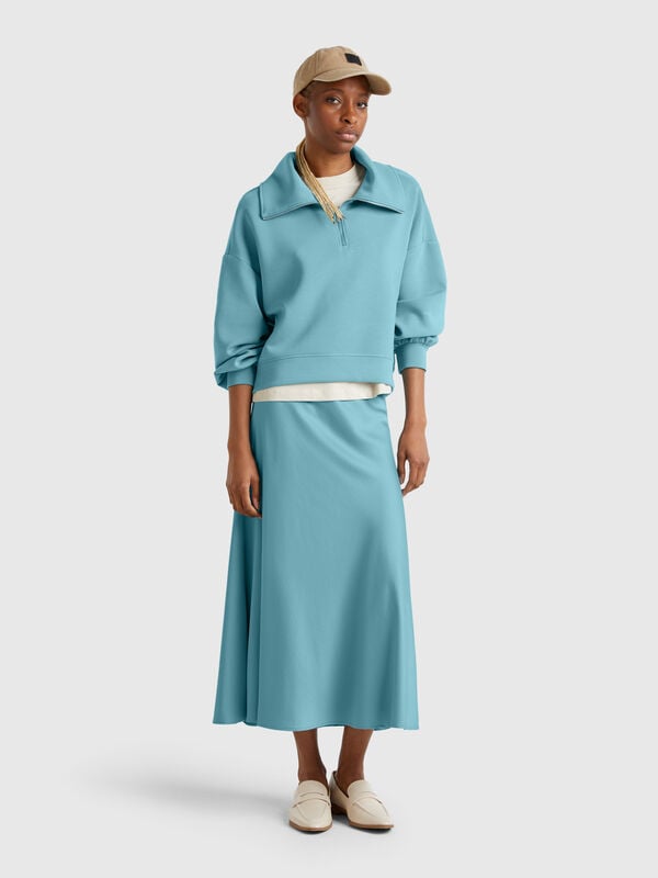 Jupe fluide effet satiné Femme