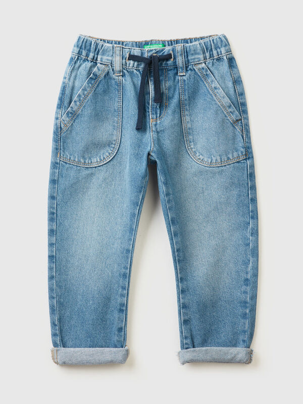 Jeans 100 % coton à larges poches Garçon