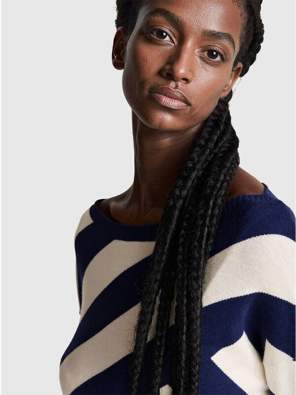 Pull rayé régimentaire Femme