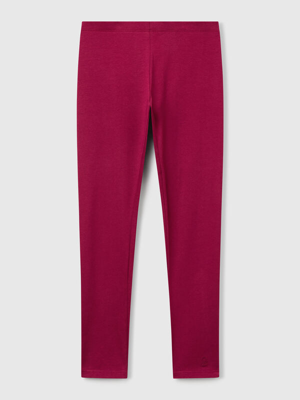 Leggings aus elastischer Baumwolle mit Logo Mädchen