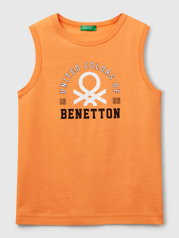 Tank top in 100% organic cotton with logo Junior Boy