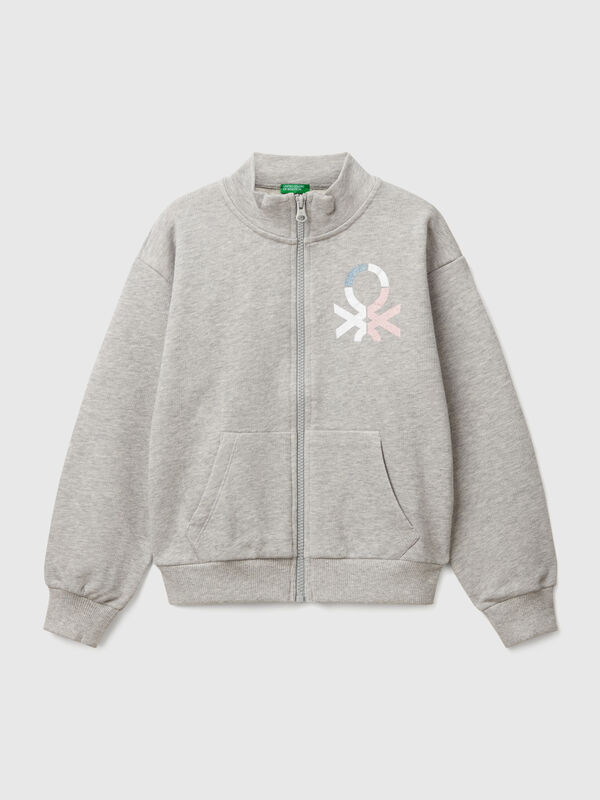 Sweatshirt avec fermeture éclair et col montant Filles