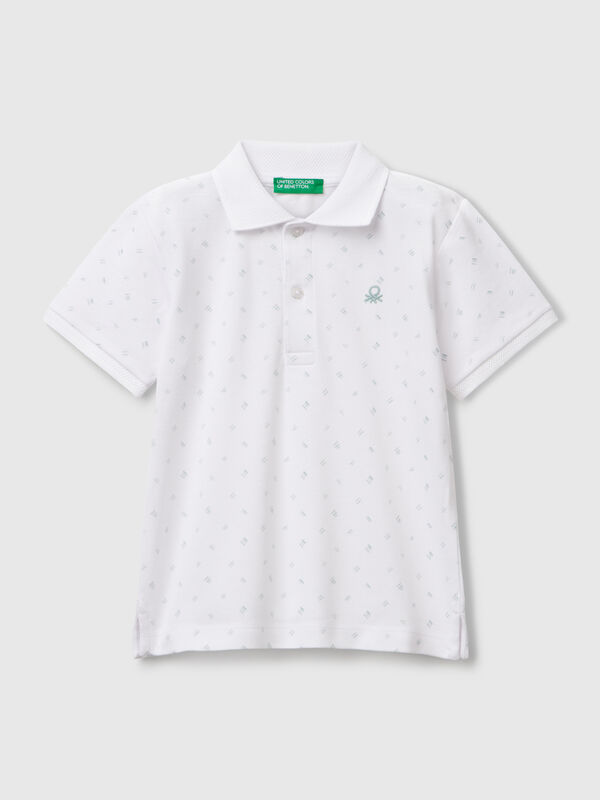 Polo à micro motif en pur coton Garçon
