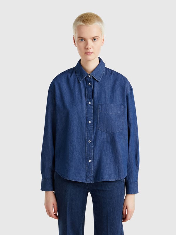 Cropped chambray shirt Women