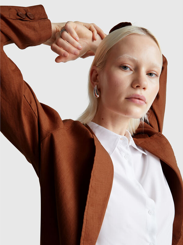 Blazer aus reinem Leinen Damen