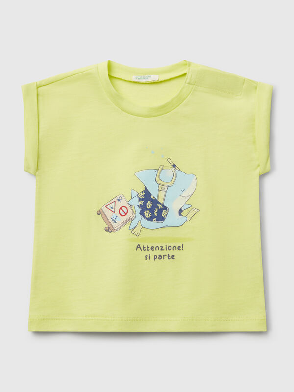 Kurzarm-T-Shirt mit Aufdruck Newborn