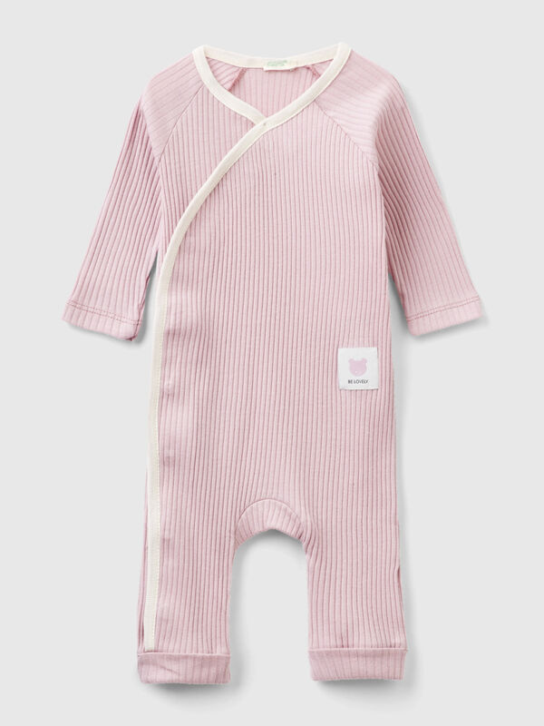 Ribbed onesie in organic cotton