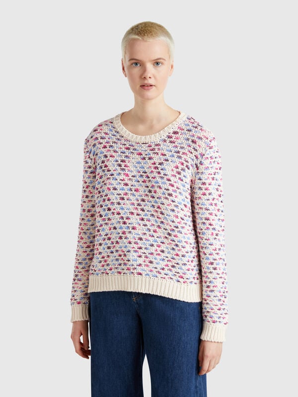 Pull réversible en coton mélangé Femme