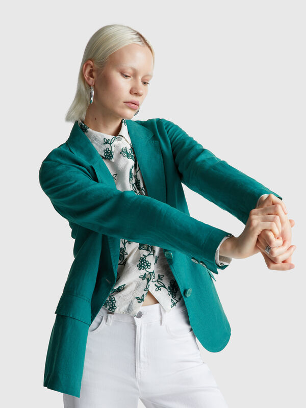 Blazer aus reinem Leinen Damen