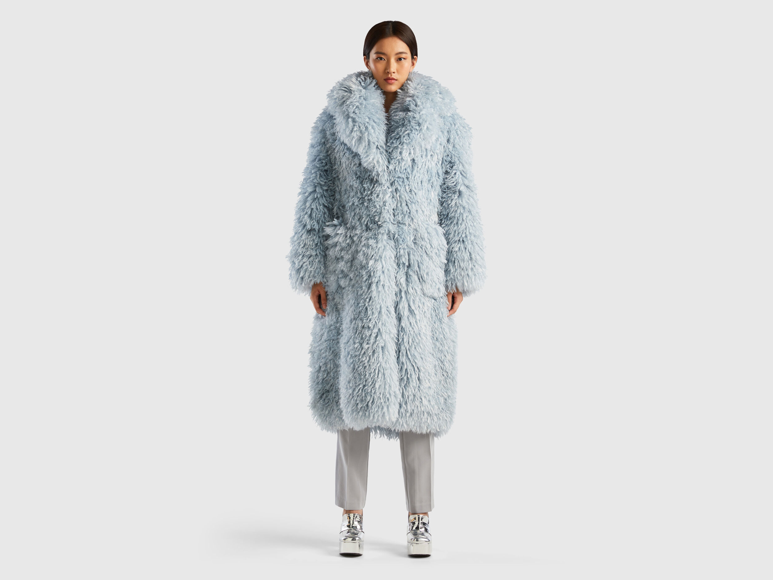 Manteau long femme fourrure synthétique sales