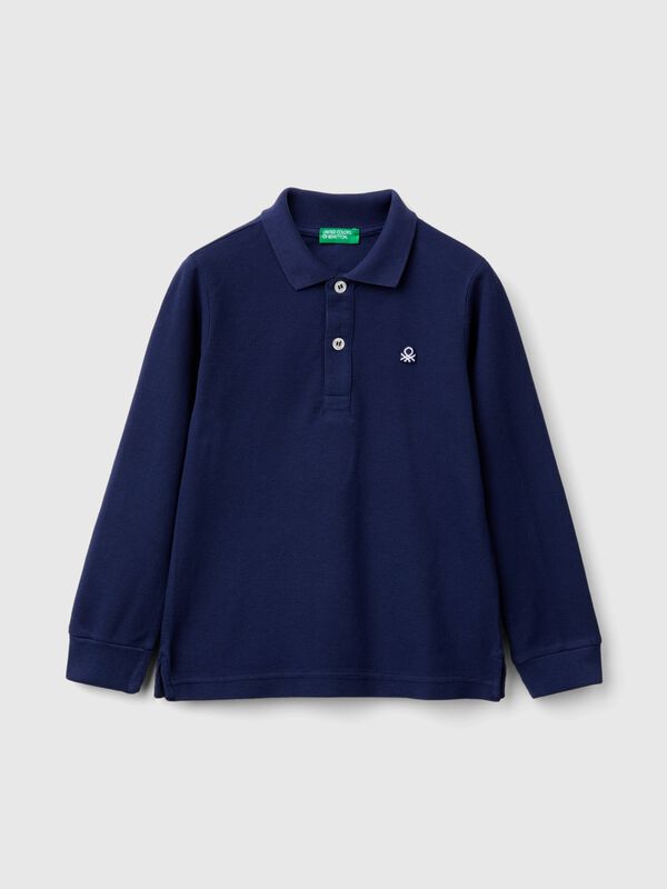 Langärmliges Poloshirt aus Baumwolle Jungen