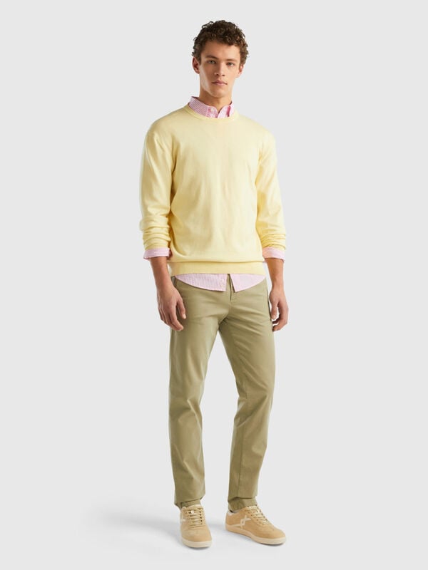 Chino slim vert sauge Homme