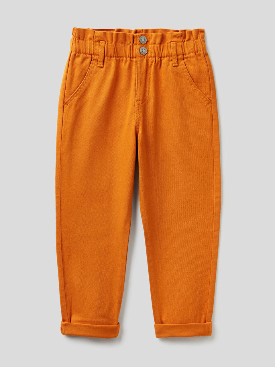 Pantalon paperbag en coton bio image number 1