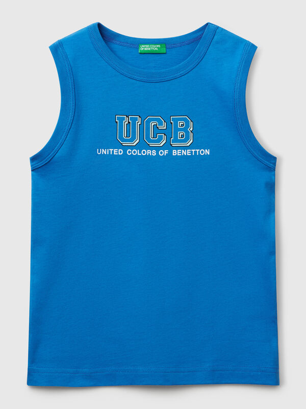Tank top in 100% organic cotton with logo Junior Boy