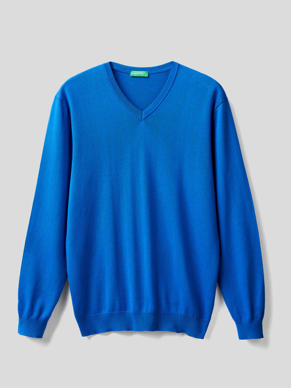Pullover aus reiner Baumwolle mit V-Ausschnitt image number 1