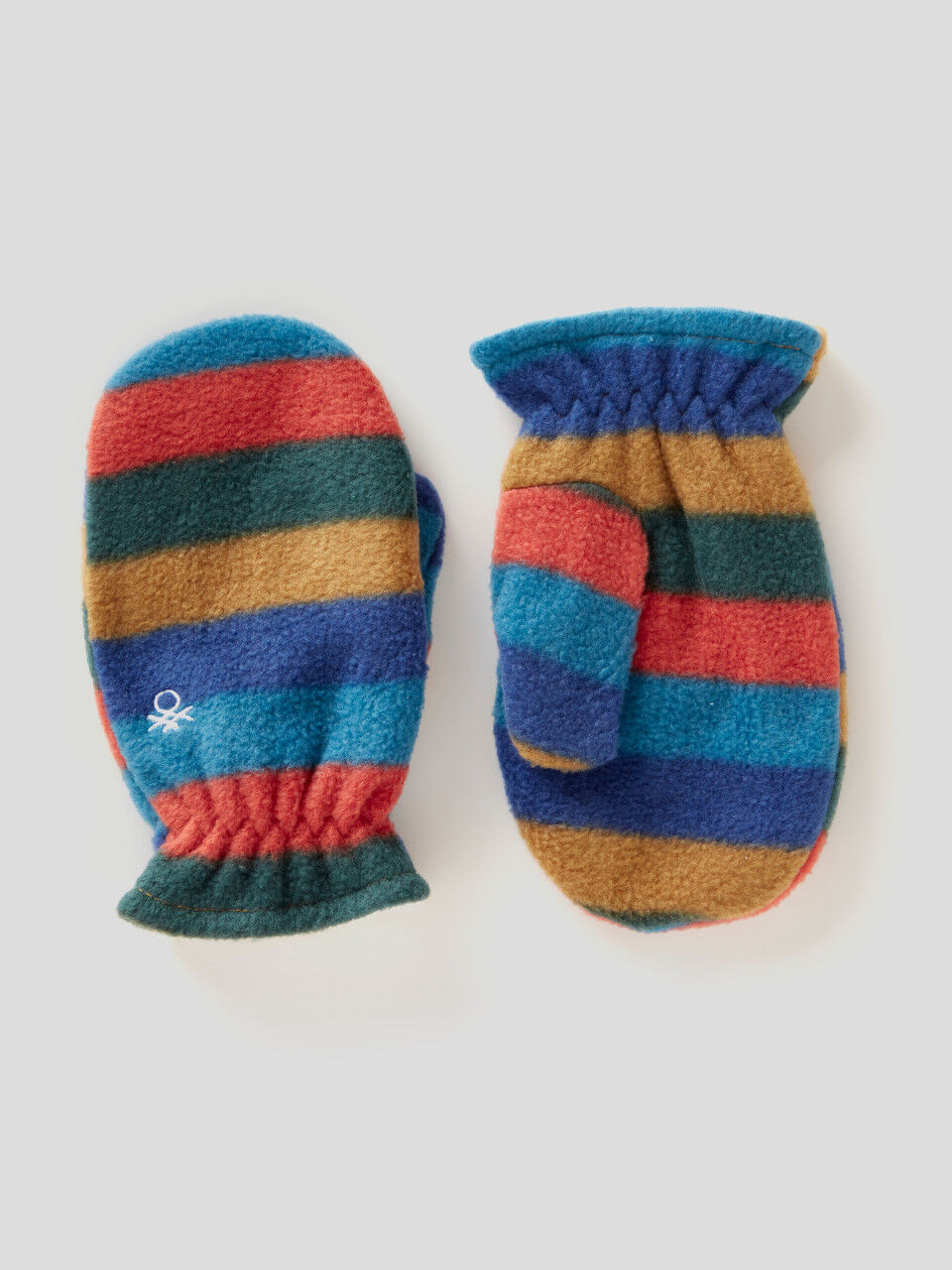 Striped mittens in fleece