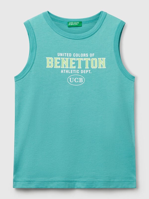 Tank top in 100% organic cotton with logo Junior Boy