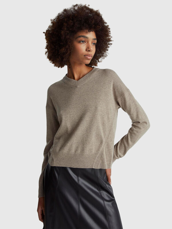Pull col V Femme