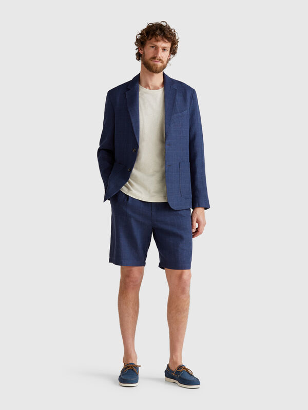 Gestreifte Shorts aus Leinenmischung Herren