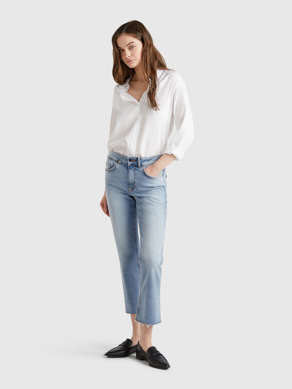 Jeans court en coton  Femme