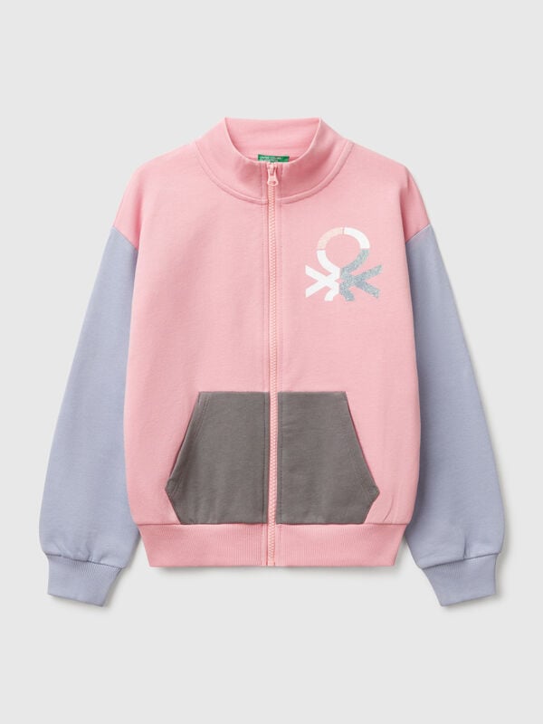 High neck sweatshirt with zipper Junior Girl