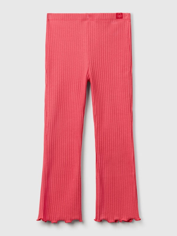 Flared fit stretch cotton leggings Junior Girl