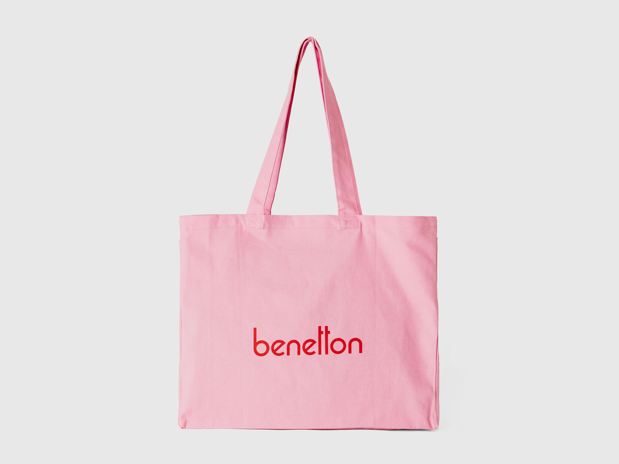 Tote Bag in Rosa aus reiner Baumwolle Pink Benetton