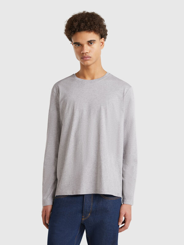 T-shirt à manches longues en pur coton Homme