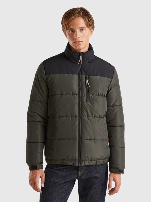 Heavy color block padded jacket Men