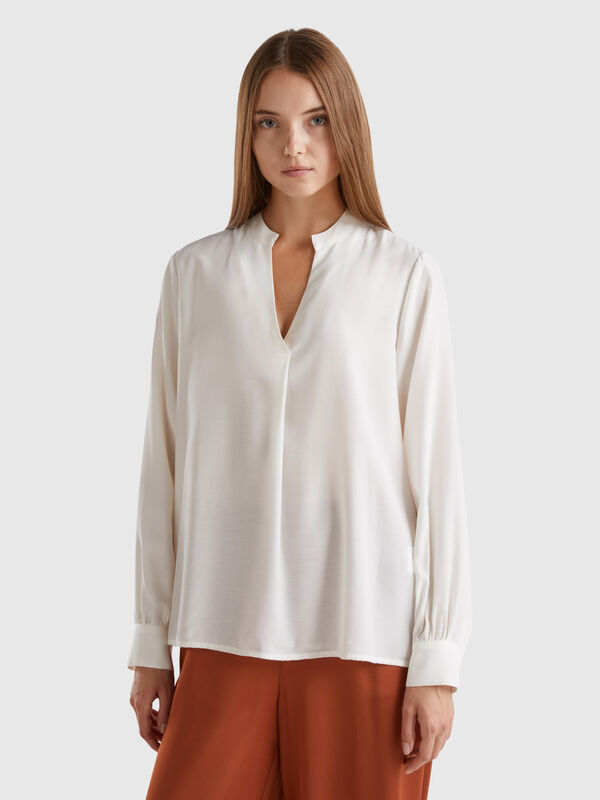 Shirt with Henley neck Women