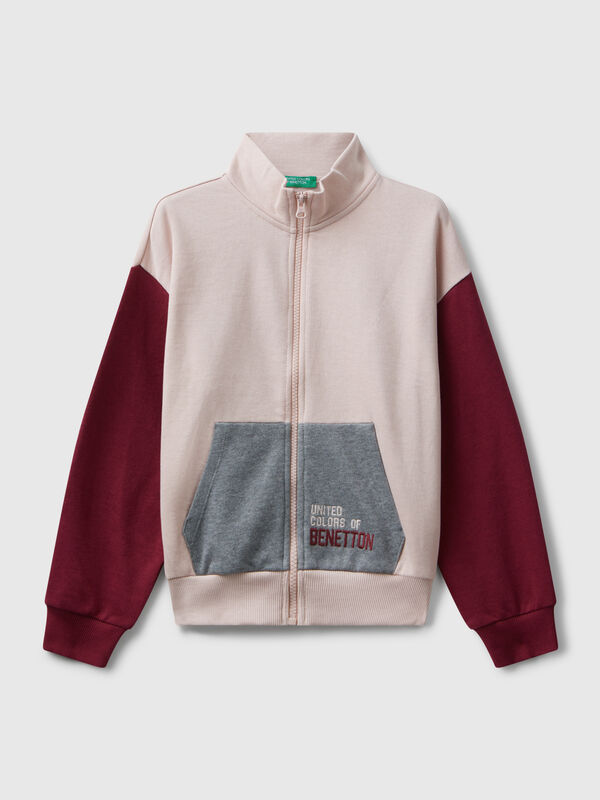 Sweatshirt mit Reißverschluss und Print Mädchen