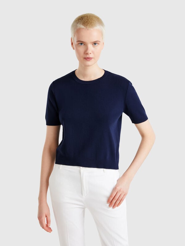 Kurzarmhemd aus 100 % Baumwolle Damen