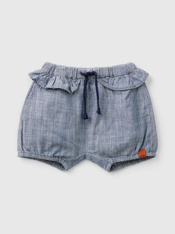 Striped chambray shorts New Born (0-18 months)
