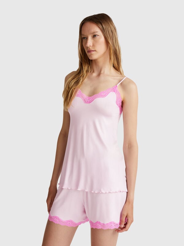 Camisole mit Spitzenbesatz Damen