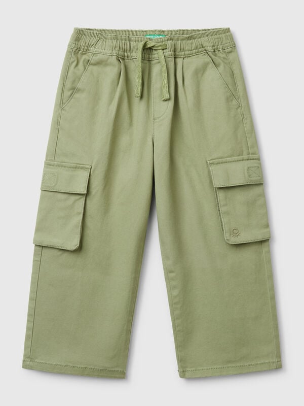 Pantalon cargo en coton extensible Garçon