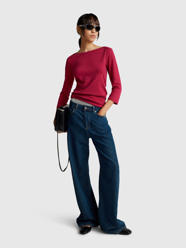 T-shirt col bateau Femme