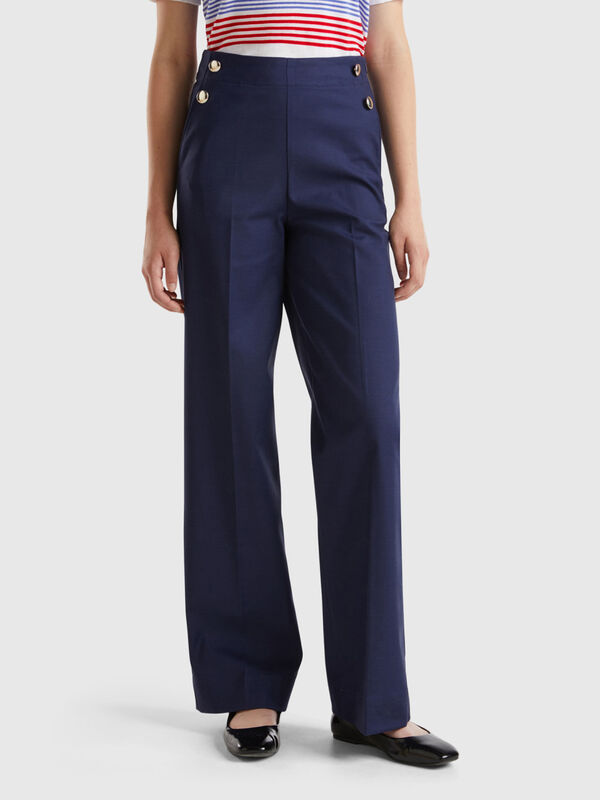 High-waisted palazzo trousers Women