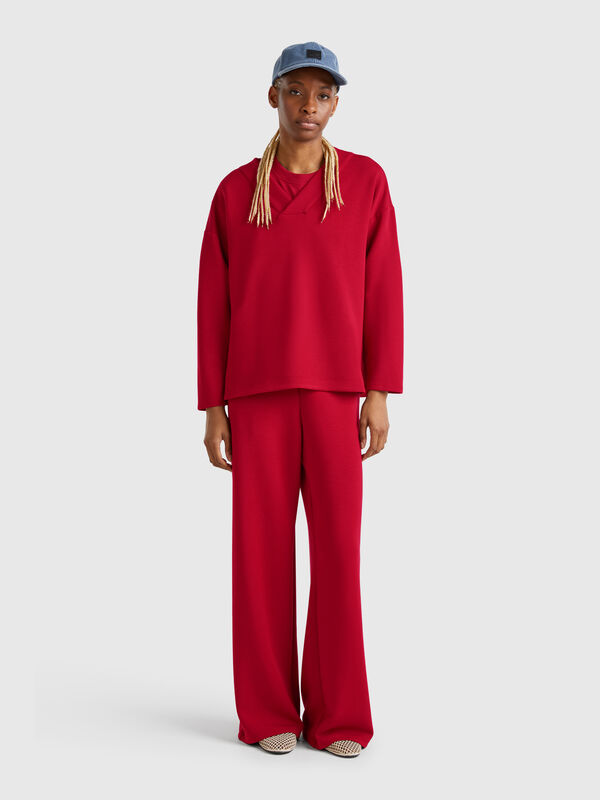 Pantalon large en polaire Femme