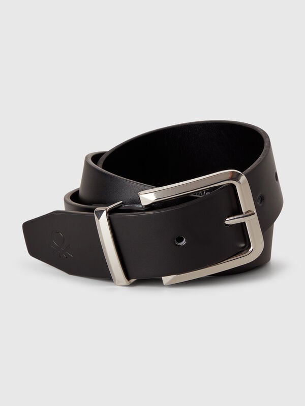 Ceinture noire en tissu enduit Femme