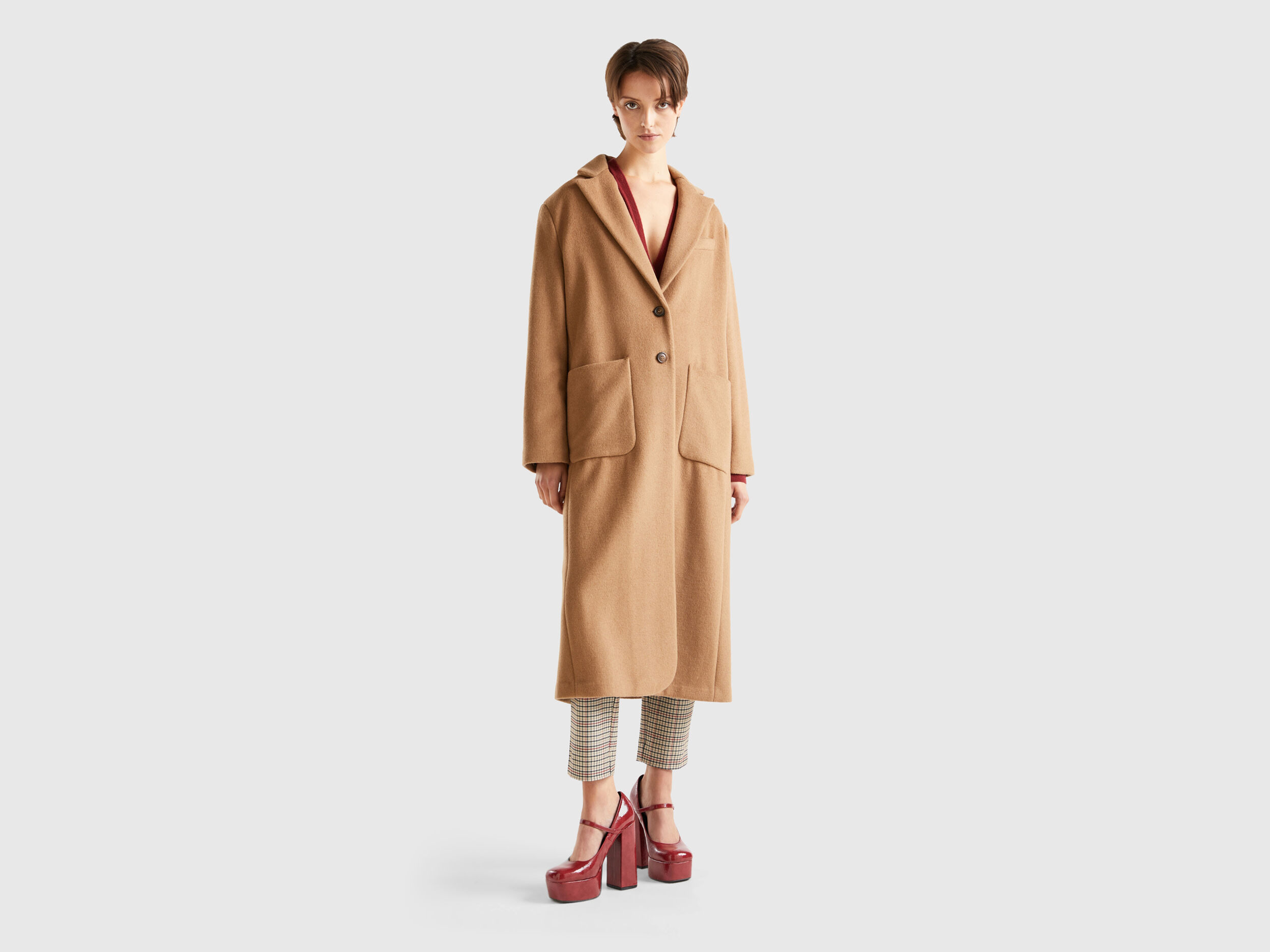 Camel shop coat benetton