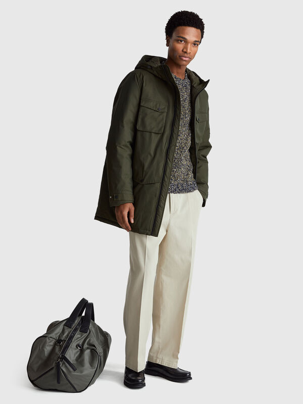 Parka matelassée en coton et nylon Homme