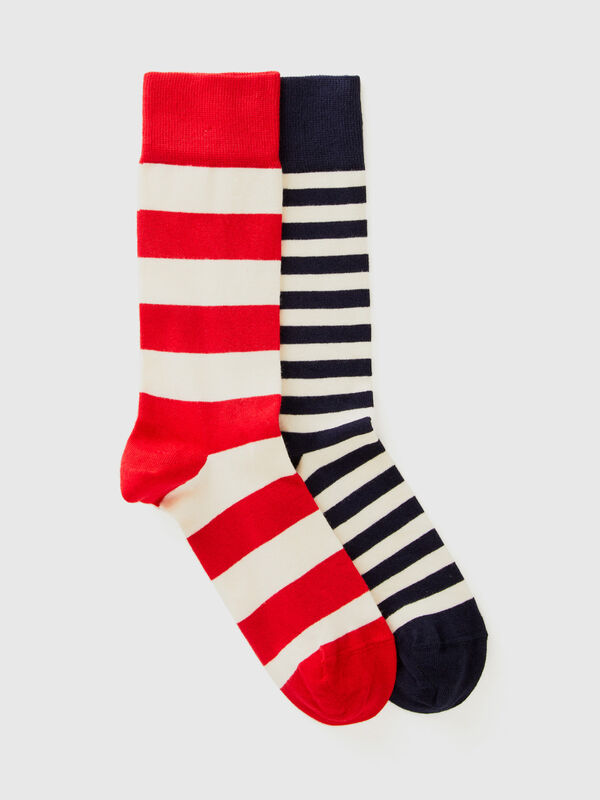 Two pairs of striped socks