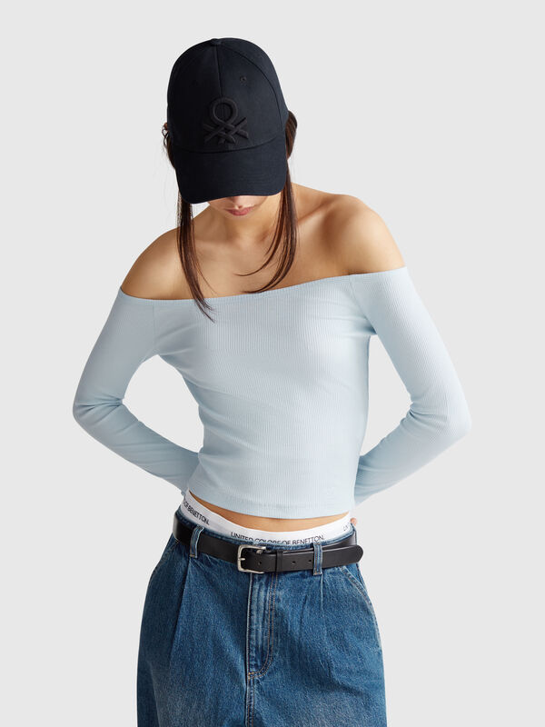 T-shirt à encolure bardot Femme
