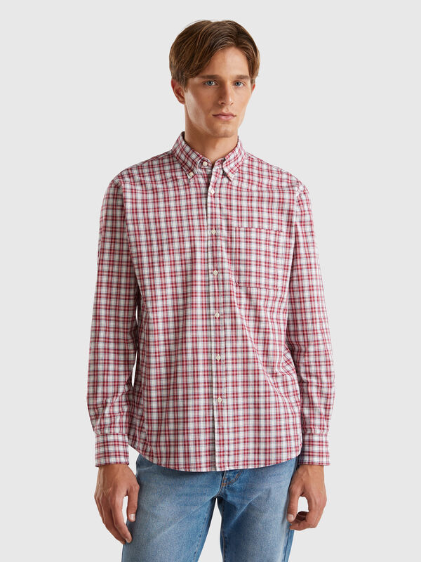 Kariertes Button-Down-Hemd Herren